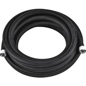 8AN 20FT PTFE Fuel Line Hose, E85 Stainless Steel Nylon Braided Fuel Hose Compatible with all Automotive Fuels, Lubricants, and Coolant - Black