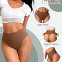 High Waisted Thongs Underwear for Women Seamless No Show Panties Soft Tagless High Cut Ladies Thong 6 Pack (XL)