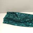 ShiDianYi Turquoise Sequin Fabric by The Yard - 3 Feet/1 Yard Sequined Metallic Cloth for Christmas Table Decor, Sparkly Tablecloth, Holiday Party Supplies (Crafters, DIY)