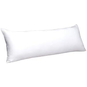 evoLive 100% Rayon Derived from Bamboo Cooling Breathable Body Pillow Cover/Pillowcases 21x54 inches with Hidden Zipper Closure (White, 21“X54“ Body Pillow Cover)