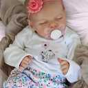 JIZHI Lifelike Reborn Baby Dolls Girl, 17 Inch Real Baby Doll Soft Body Realistic Newborn Vinyl Silicone Baby Doll Full Body Poseable Real Life Baby Dolls with Feeding Kit Gift Box for Kids Age 3+