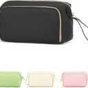 Travel Makeup Bag, Wide-open Cosmetic Bag Make Up Organizer Case with Brushes Pocket for Women, Large Family Toiletry Bag Skincare Pouch for Toiletries Accessories