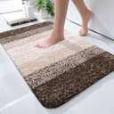 OLANLY Small Bathroom Rugs Mat 24x16, Extra Soft Absorbent Microfiber Bath Rugs, Rubber Backing, Quick Dry, Washable Bath Mats for Bathroom Floor, Tub and Shower, Home Decor Accessories, Light Brown