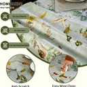 Rectangle Picnic Table Cloth, Elastic Waterproof Fitted Vinyl Tablecloths for 4 Foot Tables, Wipeable Flannel Backed Table Covers for Dining, Camping, Outdoor(Magpie,24"x48")