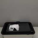 Stainless Steel Litter Box with Lid,Front Entry Top Exit Kitty LitterBox,Extra Large Enclosed Metal Cat Box with Litter Scoop & Litter Mat-Black