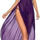 Avidlove Sexy Lingerie For Women Lace Babydoll Sexy Mesh Nightdress With Thong Side Split Lace Nightgown, L