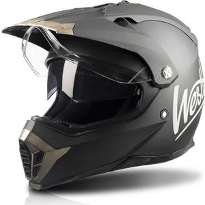 Westt Dual Sport Motorcycle Helmet Off-Road Helmets for Adults, Dual Visor Motorcycle Helmet - Full Face ATV UTV Helmet Dirt Bike Motocross Helmets DOT Approved,  L(59-60cm)