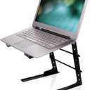 Pyle Portable Adjustable Laptop Stand - 6.3 to 10.9 Inch Anti-Slip Standing Table Monitor or Computer Desk Workstation Riser with Level Height Alignment for DJ, PC, Gaming, Home or Office