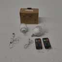 2 Pack LED Rechargeable Light Bulb with Re-mo-te, Dimmable RGB Cordless Light Bulb with 12 Colors & Timer