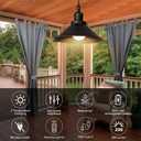 Bailoch 2 Pack Black Portable Battery Operated Hanging Lights, Rechargeable Wireless Outdoor Pendant Light with Remote, Battery Powered Chandelier Lantern Fixture for Indoor Outdoor Gazebo Porch Patio