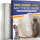 2 Pack Mattress Bags for Moving & Storage - 107" x 78" x 14'' for King / Queen Size, Waterproof & Tear-Resistant, 2.0 MIL Heavy Duty Mattress Cover Moving Supplies