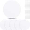 Sosation 6 Pcs Ceiling Cover Plate Wall Hole Cover Plastic Flat Blank Plate with 48 Pcs Double Faced Adhesive Tape for Ceilings or Wall(5 Inch)