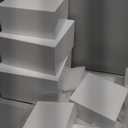 Leinuosen 7 Pcs Large Buffet Risers Set 6" to 12" Acrylic Display Box Catering Dessert Table Riser Food Display Decorative Stand with Hollow Bottom for Catering Supplies(White, Square)