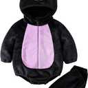 IGMieroNINa Baby Halloween Costume Cute Animals Demon Monster Cosplay Costume Fleece Hooded Romper Outfits (Black)