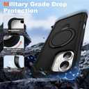 Compatible with iPhone 16 Plus Case 6.7'' with Magnetic Ring Stand [Military Drop Protection][Compatible with MagSafe] Shockproof 16 Plus Phone Case for Men Wowen,Black