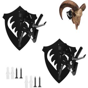 2 x 2 PCS Medium Hooker Trophy Mount | 5-Level Angle Adjustment | Concealed Screw Mounting | Screws Included