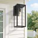 Bestshared Outdoor Wall Sconce Lights,Exterior Wall Lighting Fixtures with Clear Glass, Anti-Rust Modern Black Outside Lantern Lamp for House Front Porch Doorway Patio (Black, 15"-4 Pack)