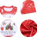 Women Magical Christmas T Shirt Merry Christmas Shirt Xmas Magic Kingdom Shirts Magic Castle Holiday Short Sleeve Top Tee Red (Red, XXL)
