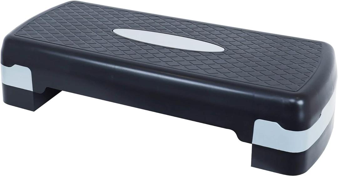 Adjustable Workout Aerobic Stepper Step Platform Trainer, 27-Inch, Multiple Colors (Black/Gray)