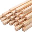 Square Wooden Dowel Rods, 20PCS 1/2" x 15" Square Wood Dowel Rods Wooden Sticks for Crafts, Unfinished Hardwood Sticks Wood Strips for Woodworking, Crafting, Arts and DIYers, Home Decor, Model Making