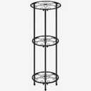 CASIMR Plant Stand Indoor Outdoor, Metal Rustproof Flower Shelf 3 Tier 32.3 inch, Tall Multiple Plant Pot Holder Rack for Garden Patio Living Room Corner Balcony, Black