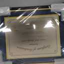 GraduationMall 8.5x11 Diploma Frame with Navy over Gold Mat, Glossy Black with Gold Trim