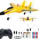 SU-27 RC Airplane,2.4GHz 2 Channel Remote Control Plane with Gyro Night Lights and 2 Batteries, Easy to Fly for Adults, Beginners and Kids Yellow Toy