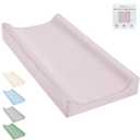 Vegan Leather Changing Pad Cover - 31"X 16" - Waterproof Wipeable, Extra Thick & Portable & Non-Slip Diaper Mat - Fits Standard Changing Tables for Baby Boy Girl (Pink)