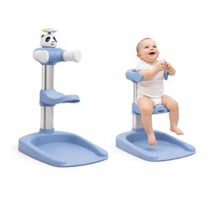 Baby Shower Stand with Built-in Seat and Bath Toy | Baby Bath Stand Height-Adjustable Washing Stand for Toddlers | Soporte para Bañera con Asiento y Juguete (Blue)