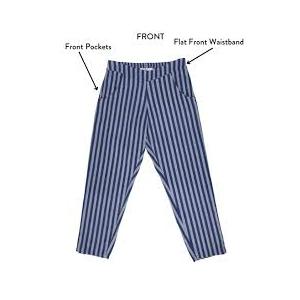 Blue Striped Pants, Cotton, Large 
