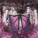 2 x Girl's Butterfly Wings and Mask Set - Colorful Pink - Purple Look, Great for Halloween, Birthday Party Dress - up and Cosplay (Pink and Purple)