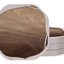 UMIRRO Absorbent Drink Coasters for Wooden Coffee Table, Rustic Country Farmhouse Silicone Cup Mats with Felt Pads for Tabletop Protection, Unbreakable, Easy to Clean, Brown Wood Texture, 4", 4 Pack