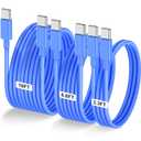 3-Pack Blue [3.3FT+6.6FT+10FT] 60W USB C to USB C Cable, Type C Fast Charging Cable for iPhone Air 17 16e 16 15 Pro Plus Pro Maxfor Galaxy S25, for iPad Pro/Air/mini, for MacBook Pro/Air and More