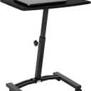 Seville Classics Airlift Mobile Height Adjustable Laptop Stand Computer Workstation for Sitting Classroom Home Office Medical Table w/Wheels, Flat Desk 24", Black