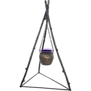 Haunted Hill Farm 4.7-Ft. Witch's Cauldron Halloween Animatronic with LEDs