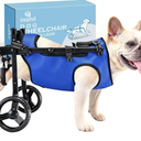 Dog Wheelchair for Back Legs – Adjustable Height/Length/Width, Sturdy Wheelchair with AllTerrain ShockAbsorbing Wheels, Mobility Support for Injured or Disabled Small & Medium Dogs & Cats, Blue (S)