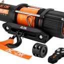AC-DK 5500 lb ATV/UTV Winch Synthetic Rope Kits, 12V Winch with Wireless Remote for Off Road Trailer Boat RV Towing Winches, Waterproof Winch with Mounting Plate and Wired Remote