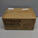 5 Pack Small Woven Storage Baskets for Shelves, Cotton Rope Baskets Organizer for Bathroom, Closet & Nursery, Decorative Storage Bins for Organizing Socks, Toys, 11.8"x7.9"x4.7", Khaki/White
