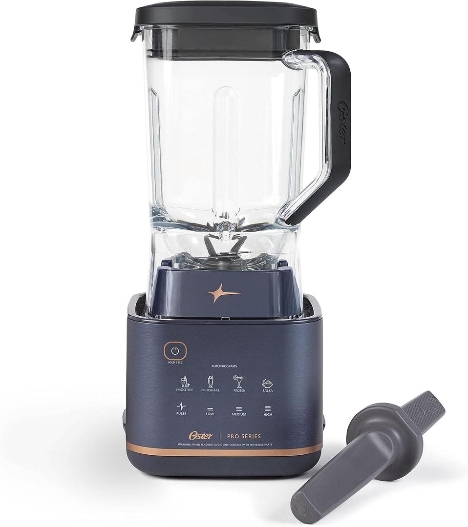 Oster Pro Series Blender with XL 9-Cup Tritan Jar and Tamper Tool Dark Blue