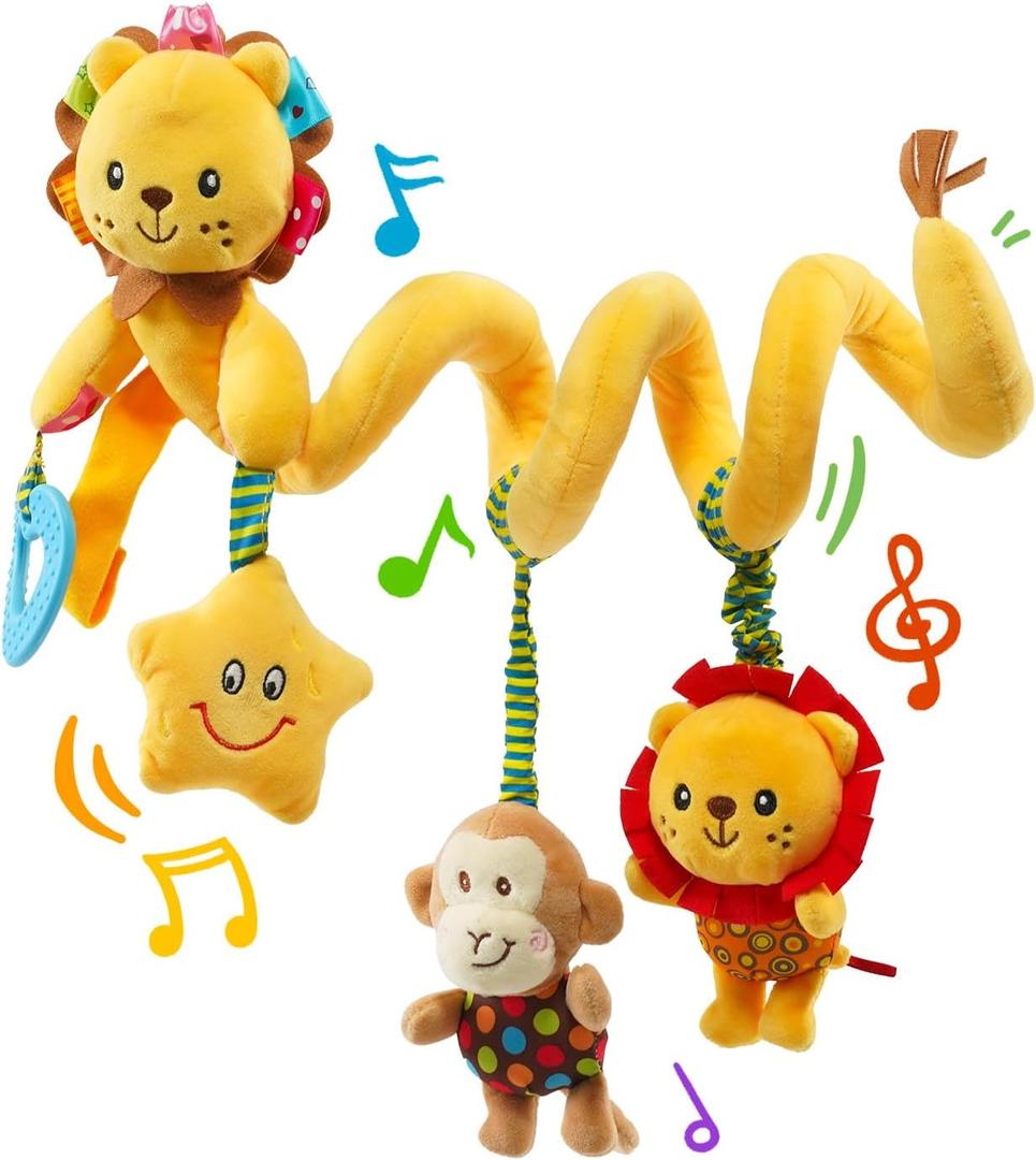 Jollybaby Crib Stroller Car Seat Toys for Baby 0-3-6-9-12 Months, Tummy Time Hanging Sensory Toys for Newborn with Music Box and Teether, Spiral Carseat Toy for Baby Boys Girls Gifts (07-Little Lion) Jollybaby Crib Stroller Car Seat Toys for Baby 0-3-6-9-12 Months, Tummy Time Hanging Sensory Toys for Newborn with Music Box and Teether, Spiral Carseat Toy for Baby Boys Girls Gifts (07-Little Lion)
