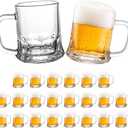 TOPZEA Set of 24 Mini Beer Mug, 5oz Mason Beer Mug Glass Beer Steins Tasting Glasses for Freezer, Heavy Base Beer Sampler Shots Glasses, Beverage Drinking Glasses with Handle