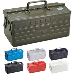 TOYO ST-350MG Steel 2-Tier Tool Box (Military Green)