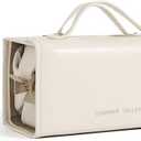 YDR 4-in-1 Travel Makeup Bag with Detachable Pouches, Hanging Toiletry Organizer, Large Capacity Waterproof PU Cosmetic Bag for Women (4 separate-White)