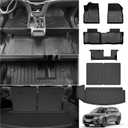 Full Set Floor Mats for Cadillac XT6 2020-2025 2026 7-Seater All Weather TPE Includes 1st 2nd 3rd Row Mats and Cargo Liner and Seat Back Protectors Black