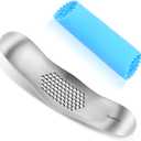 304 Stainless Steel Garlic Press Rocker Set - Premium All-Steel Garlic Mincer, Crusher, Peeler, and Scraper Tool for Effortless Mincing Dual-Handle Garlic Grinder(B0201)