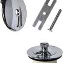 DANCO Universal Lift and Turn Bath Drain Trim Kit with Overflow Plate, Chrome (88966) (1 Pack)