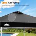 EAGLE PEAK Pop Up Canopy Tent with Wheeled Carry Bag, 8 Stakes, 4 Ropes, 4 Weight Bags, Easy Set Up Tent Canopy, 10x10 ft, 100sqft of Shade, Black