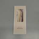 Nightingale Reusable Silicone Straws - Bendy Drinking Straw with Cleaning Brush - Collapsible and Bendable Travel Straw for Kids - Dishwasher Safe, Food-Safe - Set of 6 (Oak Multi)