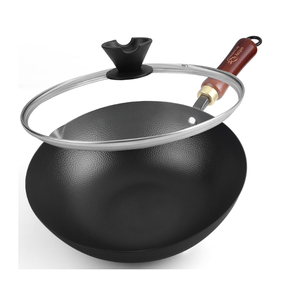 Souped Up Recipes 10 Inch Carbon Steel Wok For Electric, Induction and Gas Stoves 