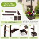 Colingmill 1 Set Iron Mailbox Posts with Planter Box for Outside 56 Inch / 4.6 ft Tall Decorative Mount with Flower Box Heavy Duty Architectural Post(Brown)